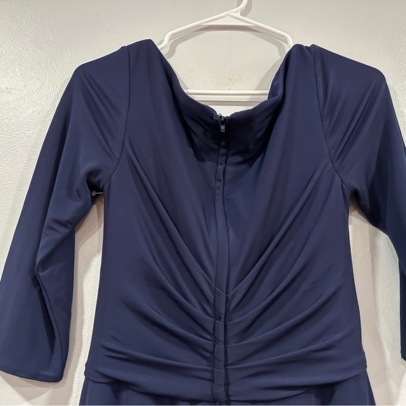 La Femme 26955 Navy Ruched Jersey Gown 10 - Picture 7 of 7